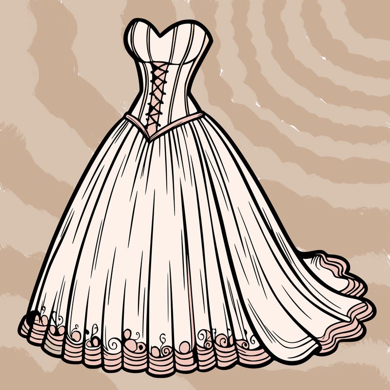 wedding dress-corset and a long and flowy skirt