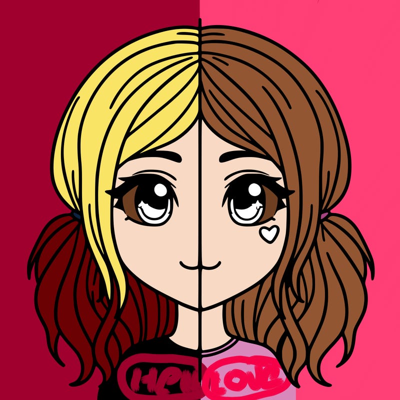 split girl just the face