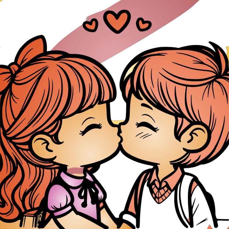 boy and girl kissing