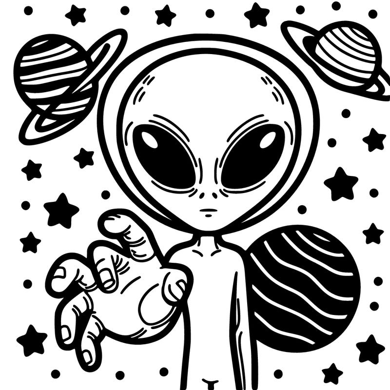 alien in outer space