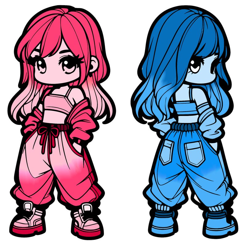 girl in crop top and baggy pants