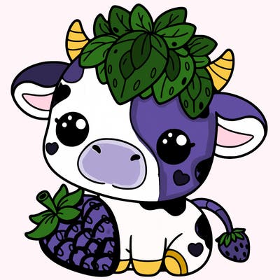 cute strawberry cow