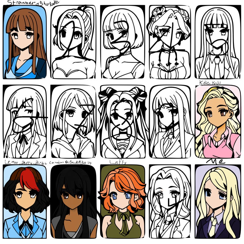 girls that look diffrent anime