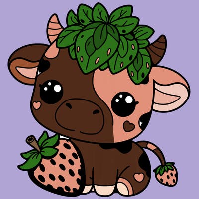 cute strawberry cow