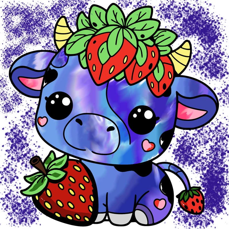 cute strawberry cow