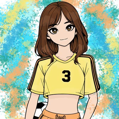realistic girl wearing soccer jersey