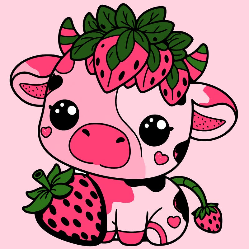 cute strawberry cow