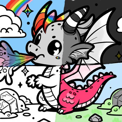 a dragon with wings shooting ice out of its mouth cute