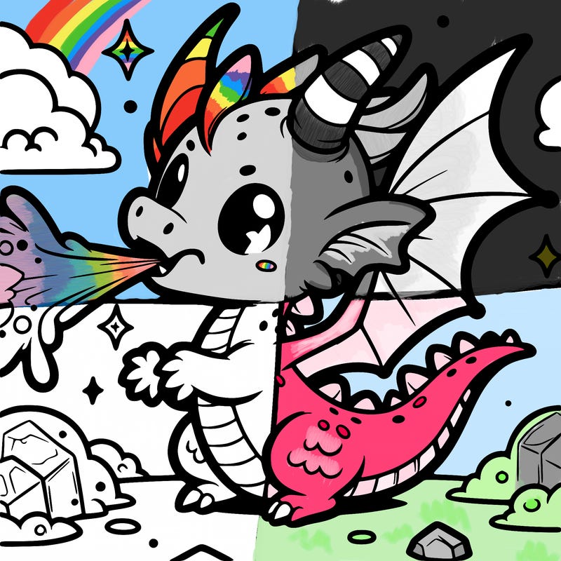 a dragon with wings shooting ice out of its mouth cute