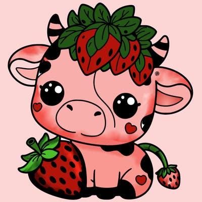 cute strawberry cow