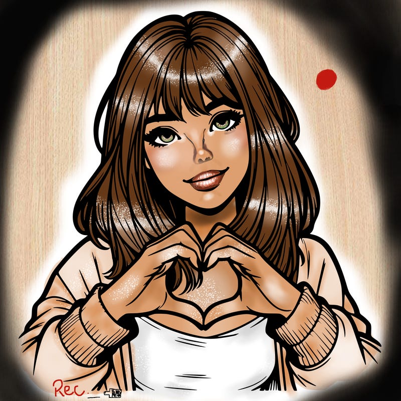 realistic girl making a heart with her hands🫶