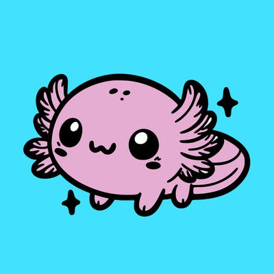 cute easy baby axolotl