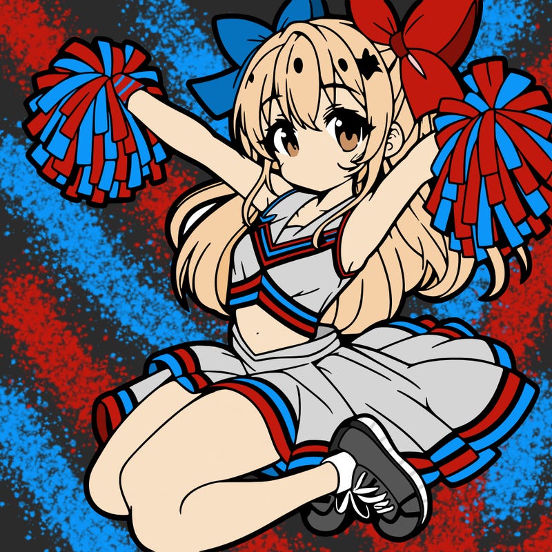 anime cheerleader girl in a cheer costume