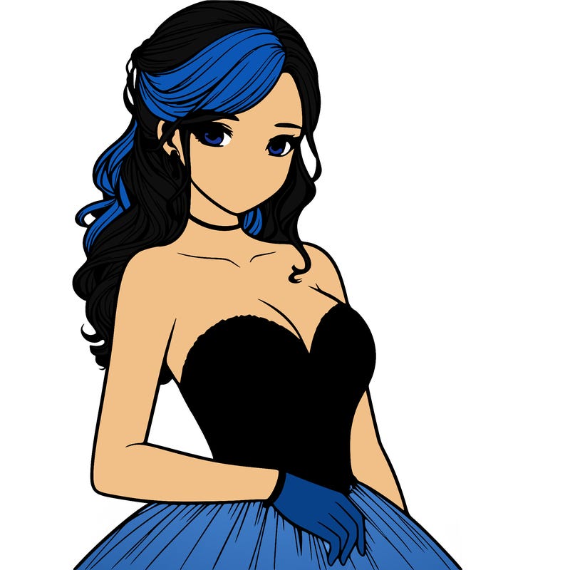 realistic girl in prom dress