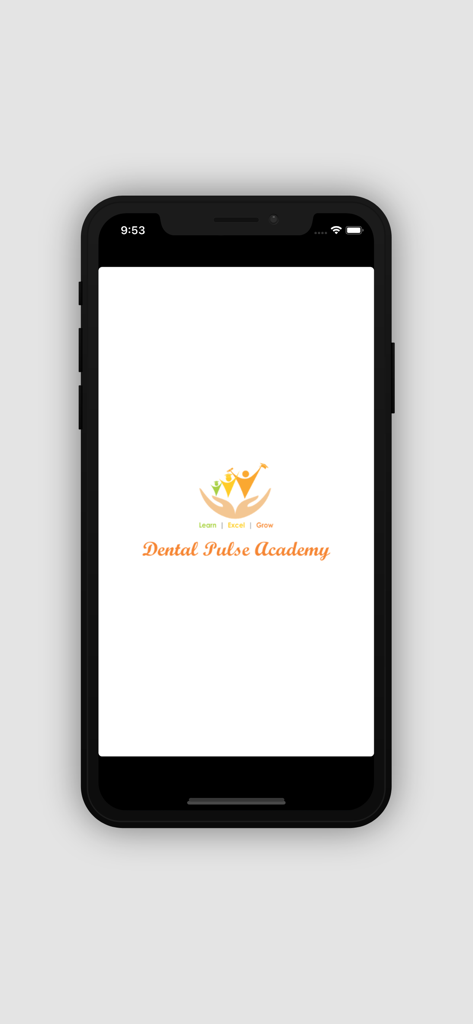 Dental Pulse Academy - Logo of Dental Pulse Academy on the app splash screen with the tagline Learn Excel Grow
