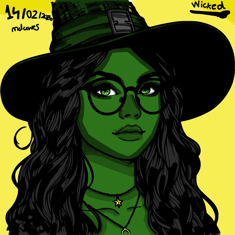 a witch with glasses realistic