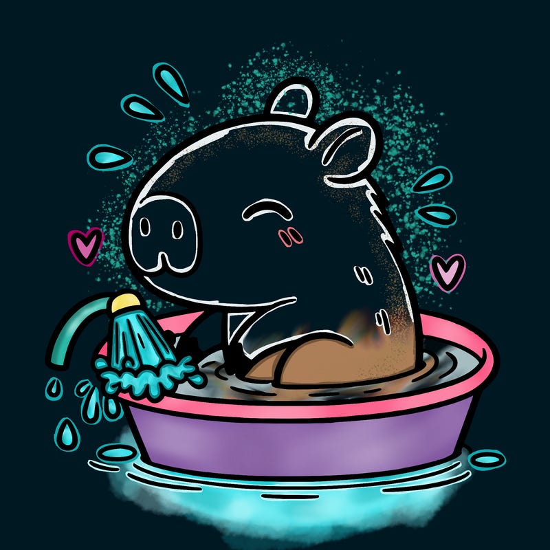 capybara taking a bath