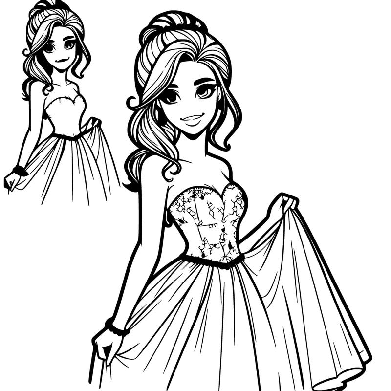 1 realistic girl in prom dress