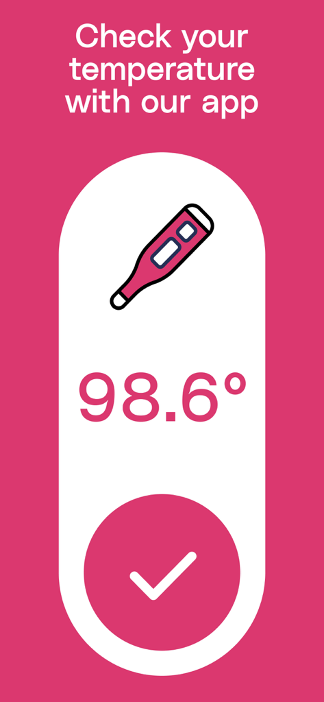Body Temperature App For Fever - Interfaz de la aplicación de temperatura corporal que muestra una lectura de 37 grados y un icono de termómetro