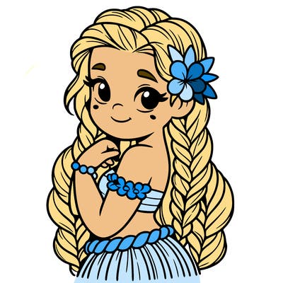 hawaiian girl with braids