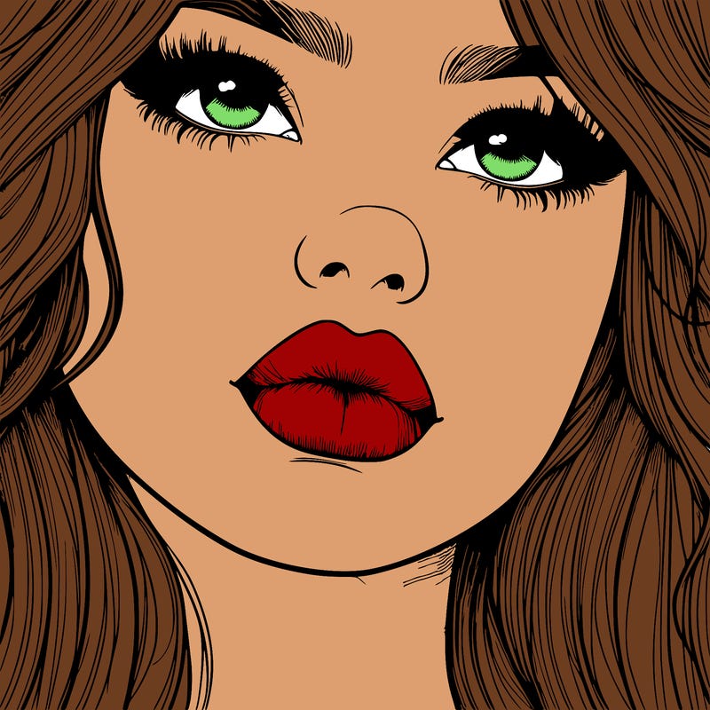 really realistic girl with lips