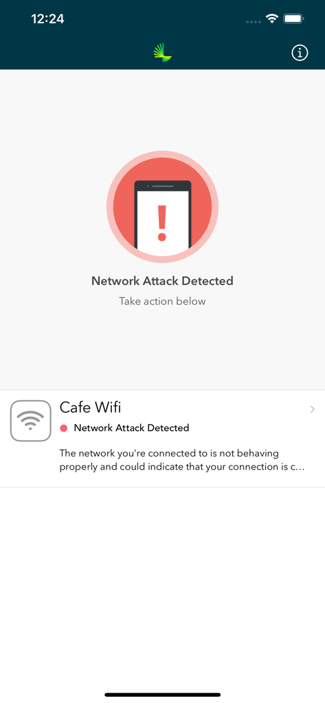 Alerta de ataque de rede detectado no aplicativo Lookout for Work