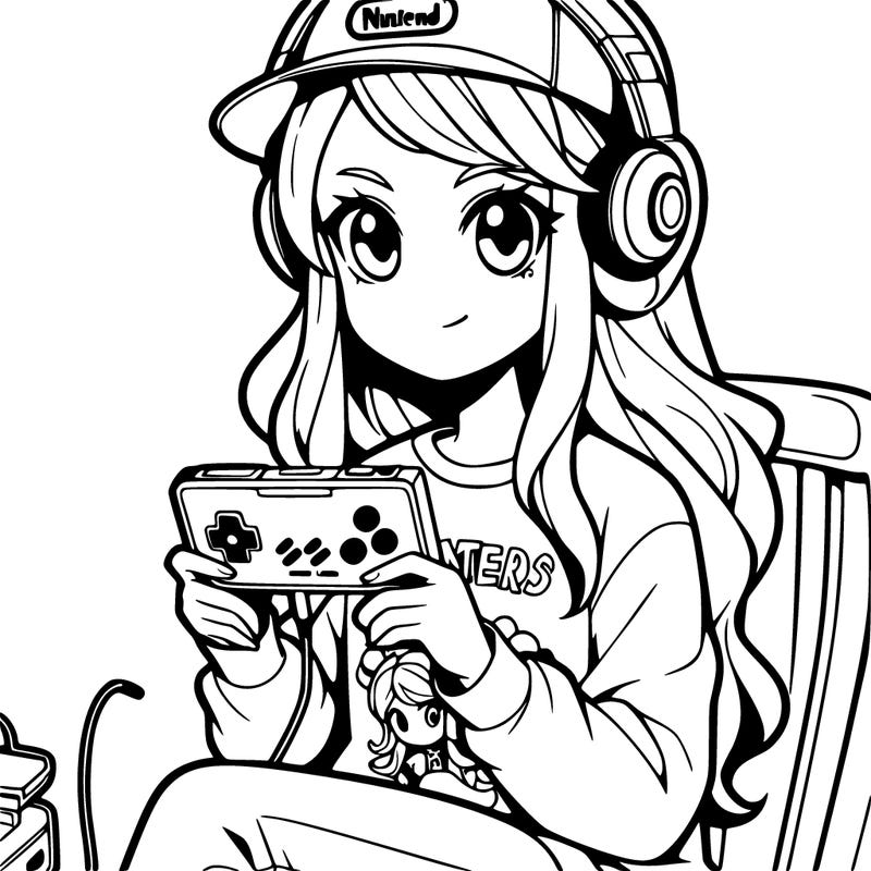 gamer girl with nintendo