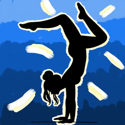 a woman doing a handstand