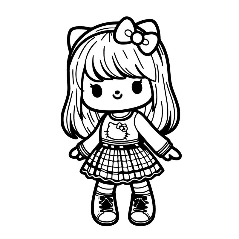 realistic girl wearing hellokitty