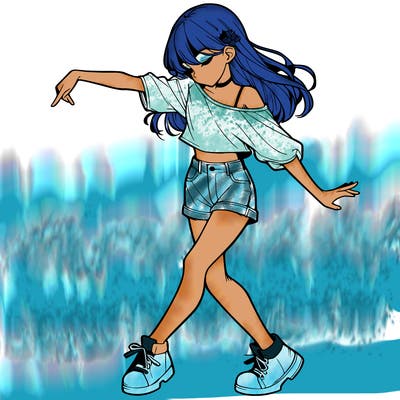 realistic girl danceing