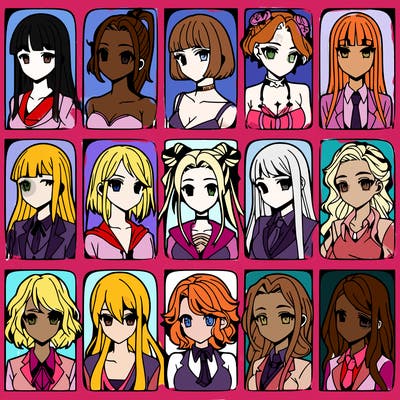 girls that look diffrent anime