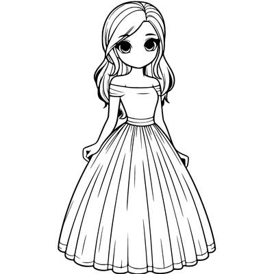 realistic girl in dress