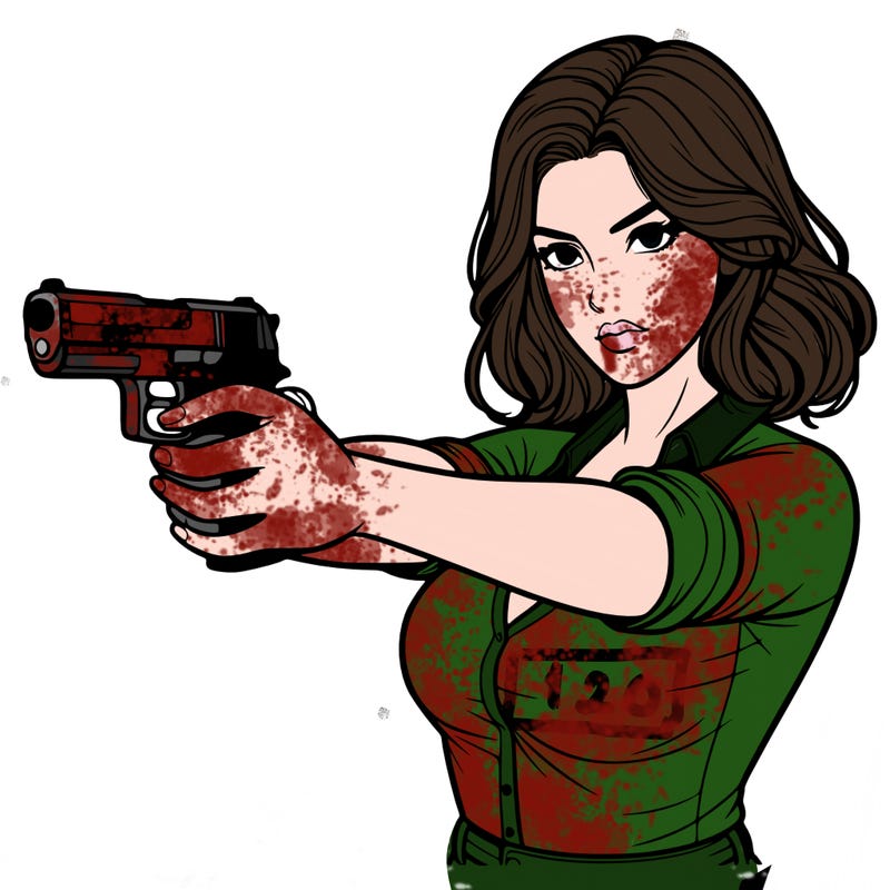 realistic women pointing a gun