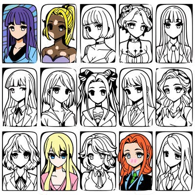 girls that look diffrent anime