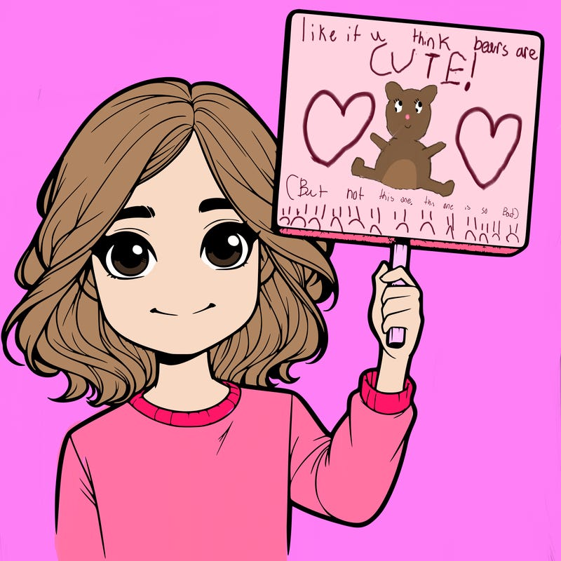 realistic girl holding up a sign