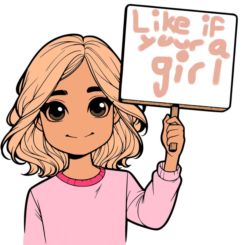 realistic girl holding up a sign