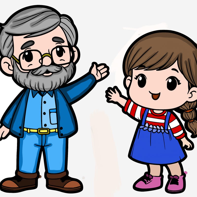 a grandpa and his granddaughter