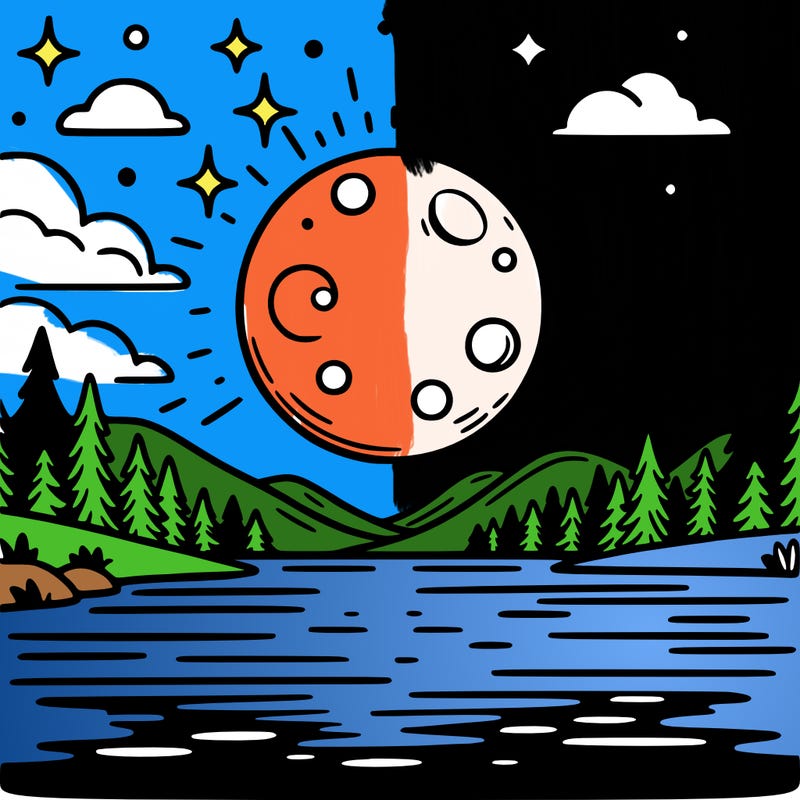 moonlight shining on a lake