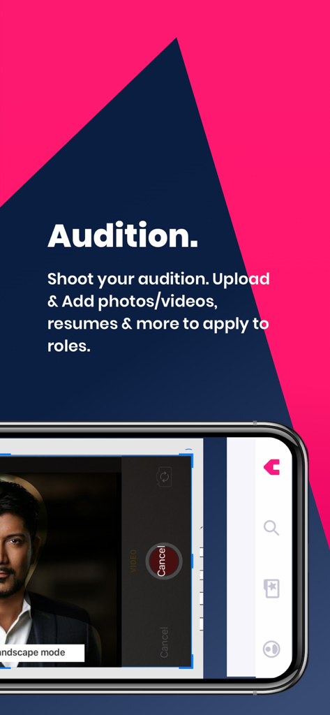Actor App interface for shooting and uploading self-tape auditions
