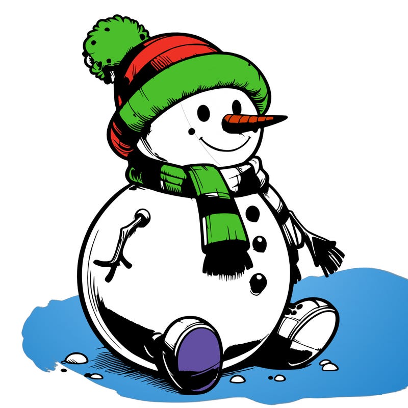 realistic snowman with legs