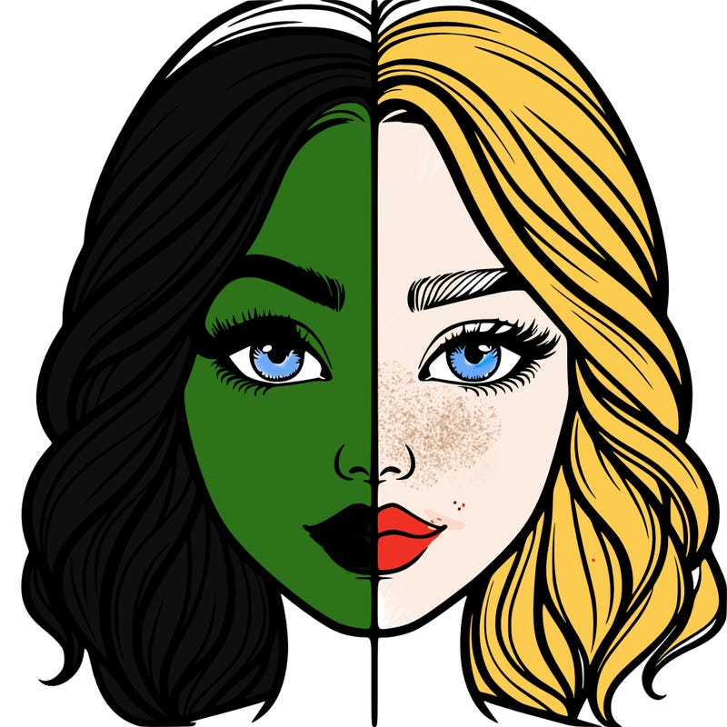 realistic girl split half