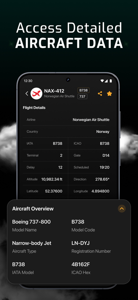 Flight Tracker | Planeradar 24 - Detaillierte Flugzeugspezifikationen und Flugdaten für eine Boeing 737 in der Flug-Tracker-App
