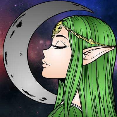 a realistic moon elf