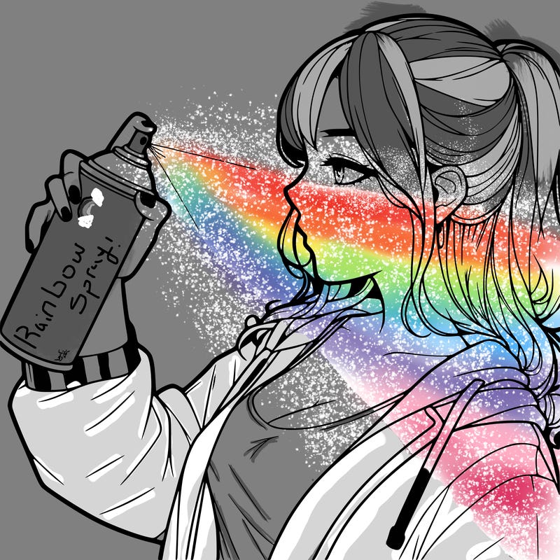 a realistic girl spray, painting