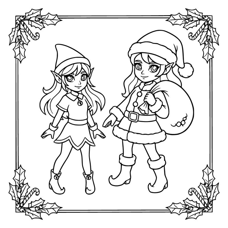 elf girl and santa girl