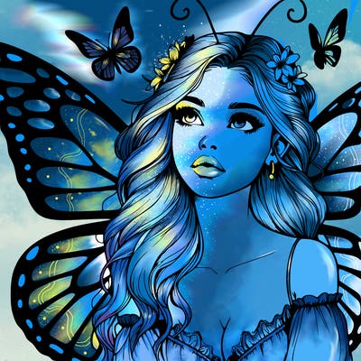 butterfly fairy realistic girl