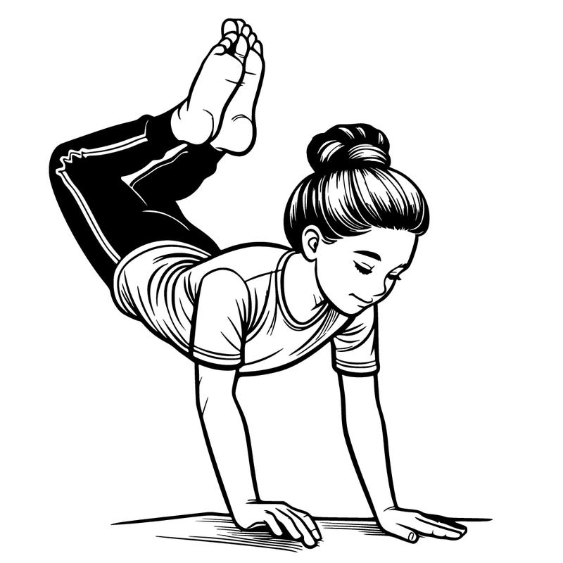 realistic girl doing gymnastics