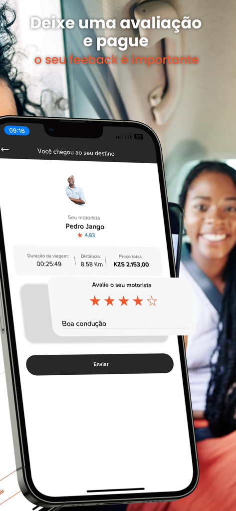 POPÖ - A screenshot of the POPO ride-hailing app showing driver details, trip statistics, and a star rating interface for a completed trip.