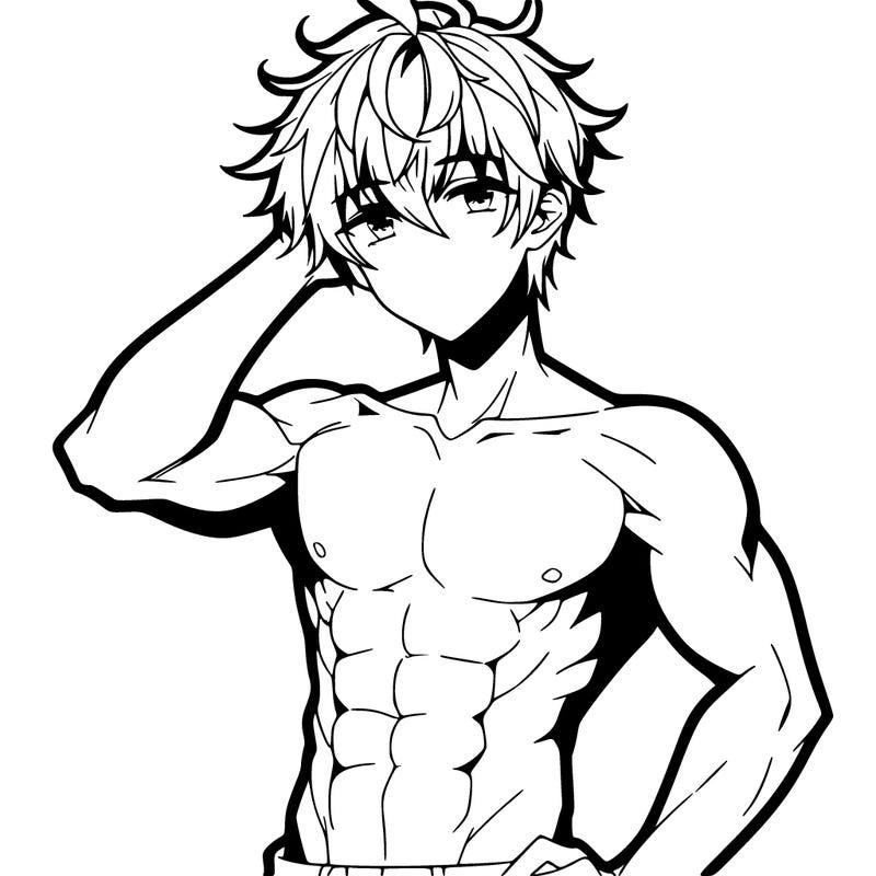 hot anime boy with abs