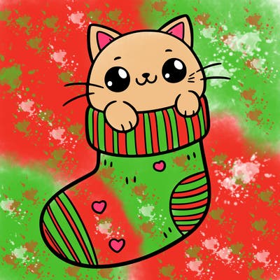 cute cat in a sock